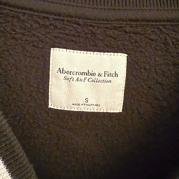 abercrombie Black V-Neck Sweatshirt with Striped Trim - Picture 2 of 4